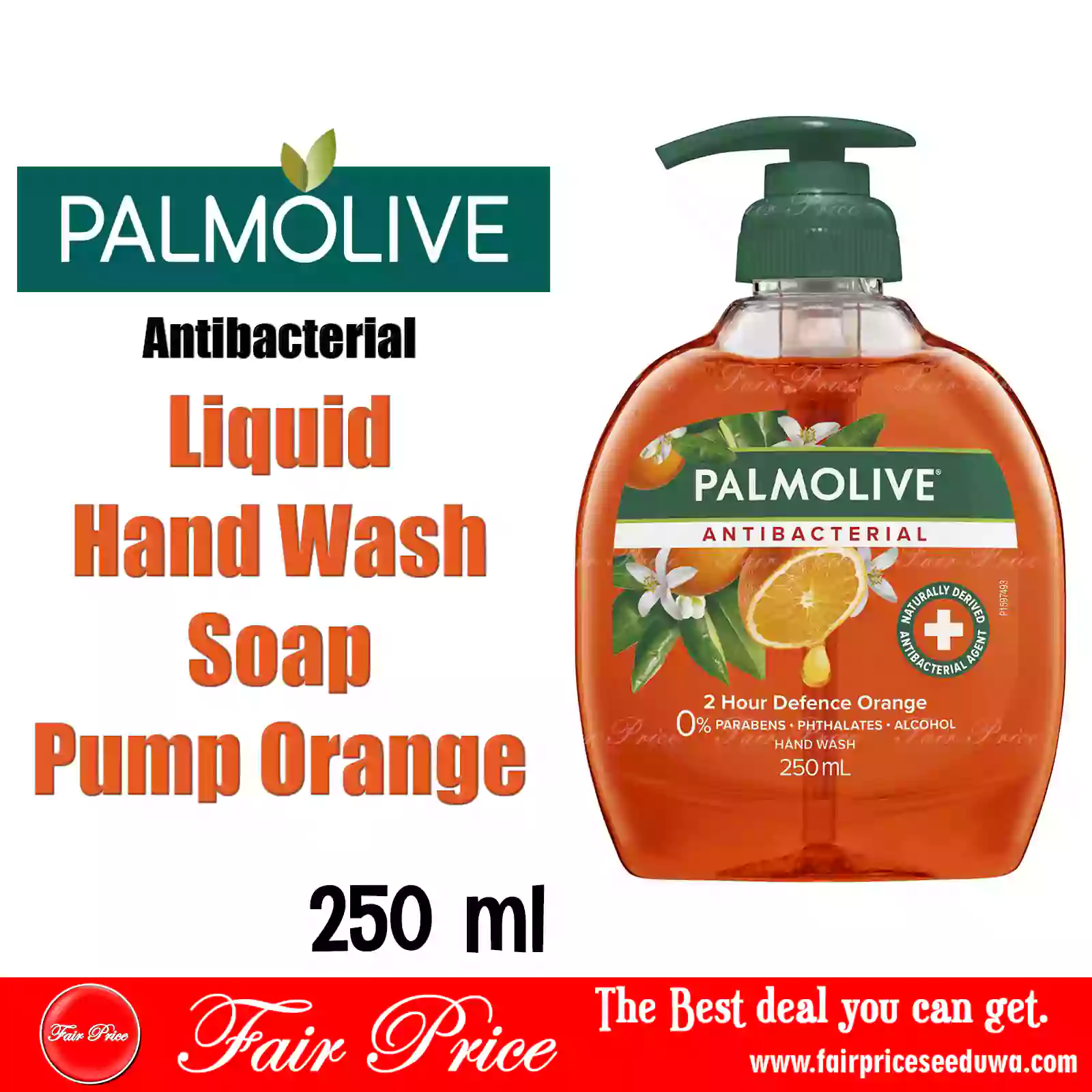 Palmolive Antibacterial Liquid Hand Wash Soap Pump Orange 250ml Fair Price Seeduwa