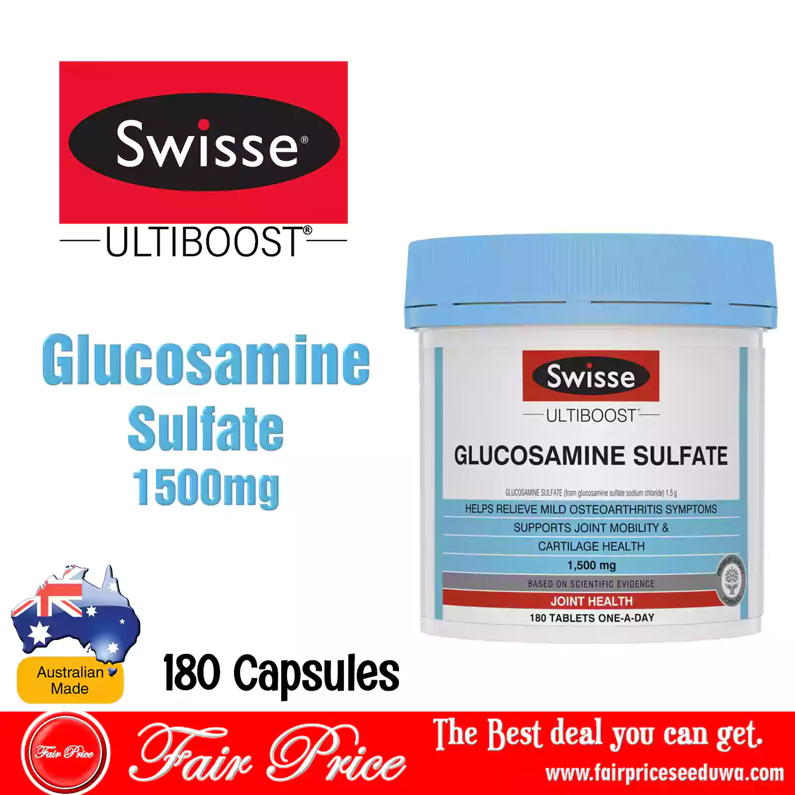 Swisse Glucosamine Sulfate 1500mg 180 Tablets Fair Price Seeduwa